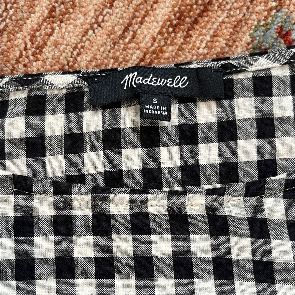 Madewell Black and White Gingham Blouse - Picture 2 of 3